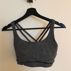Lululemon Sports Bra White and Black Stripes